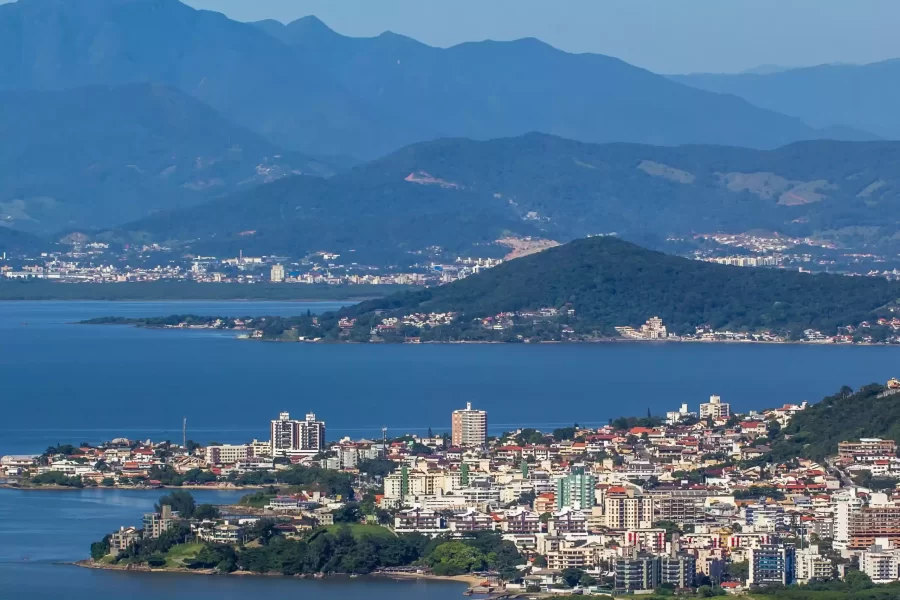 Aerial view of the city of Florianopolis, Brazil